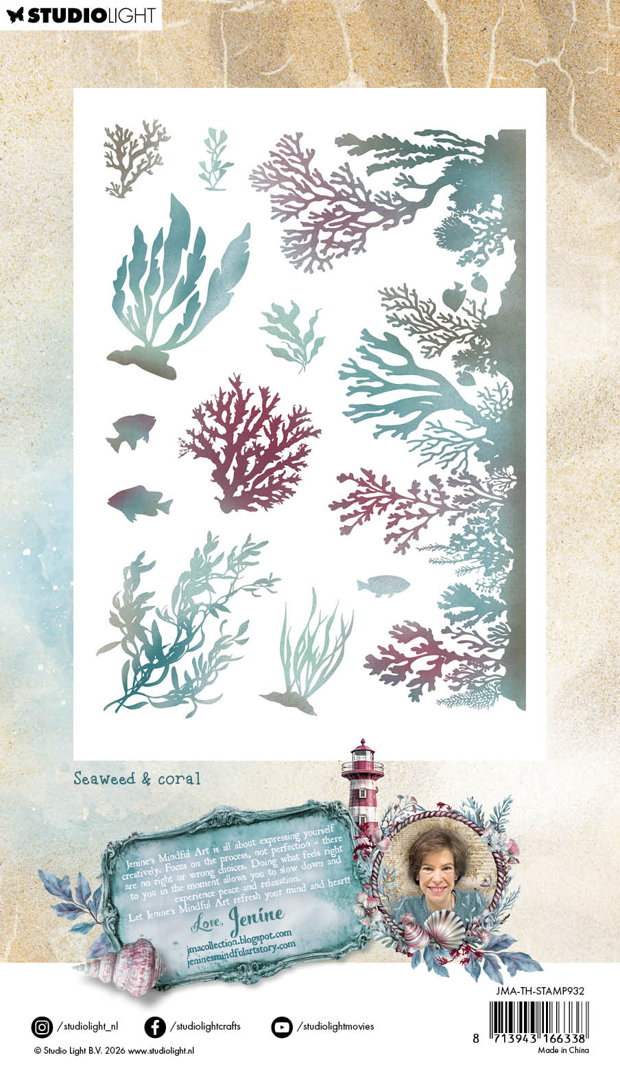 Studio Light Tide of Hope Seaweed & Coral klarstempel havmotiv