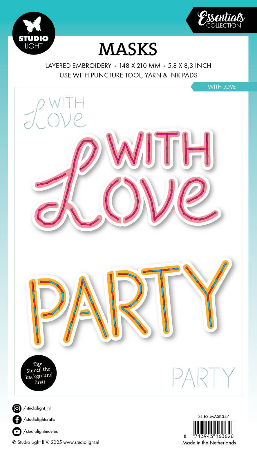 Studio Light Essentials Embroidery With love maske