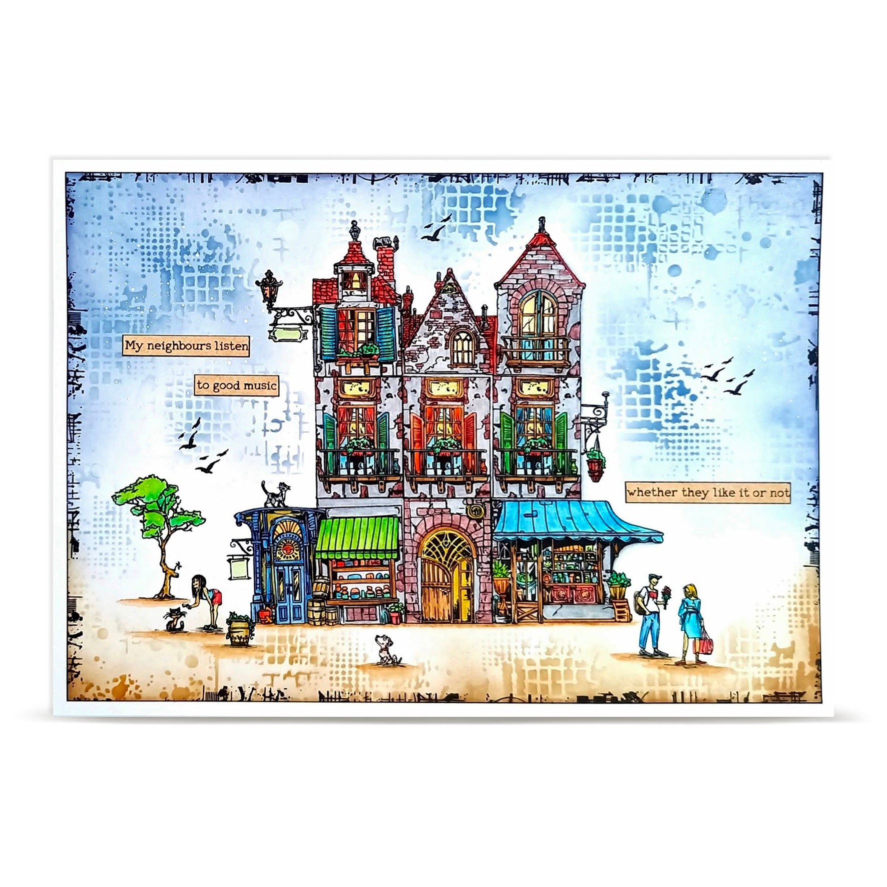 AALL & Create TP-1474 Happy Town People stempelsett A5