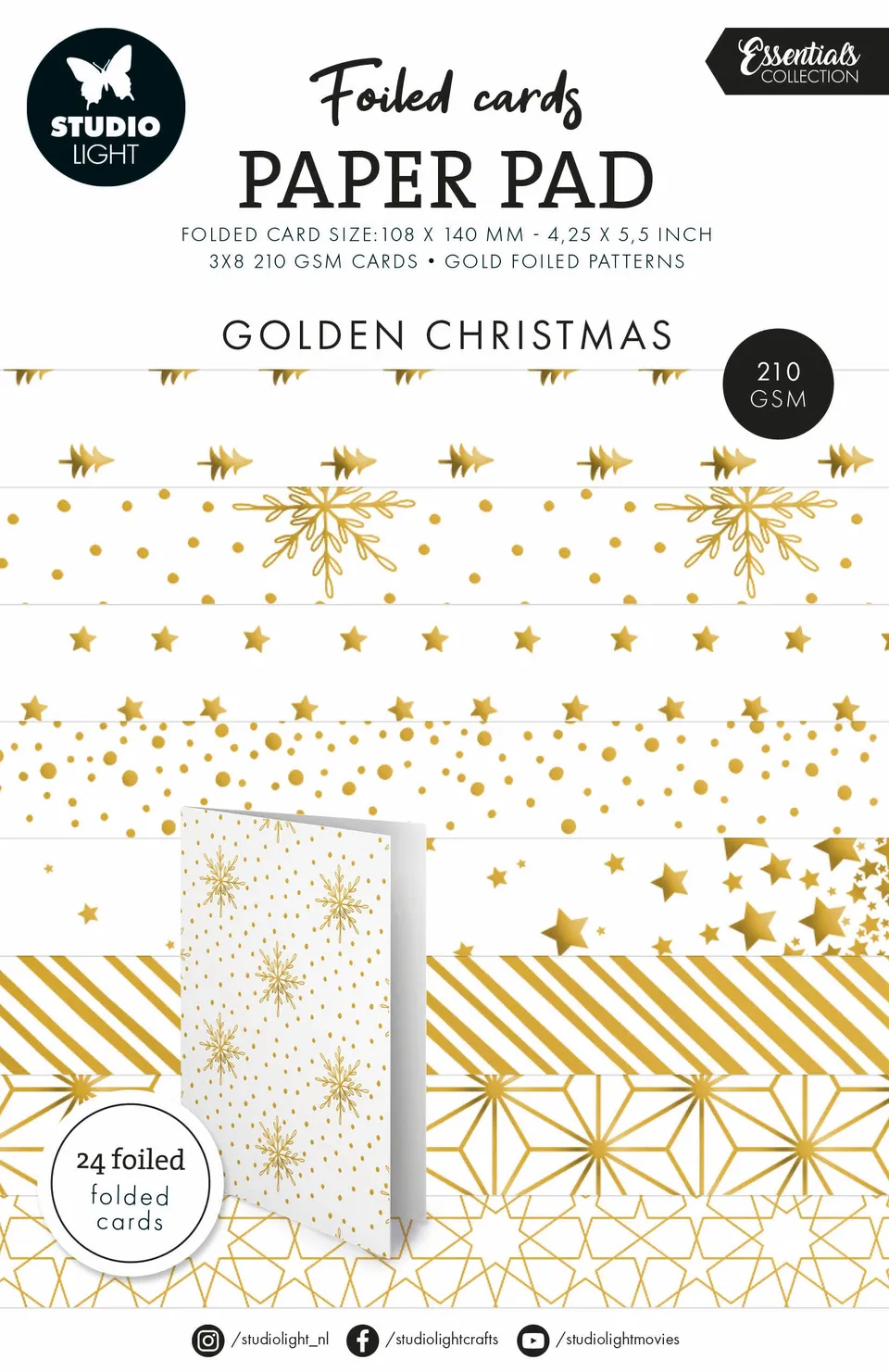 Studio Light Essentials folierte kort Golden patterns