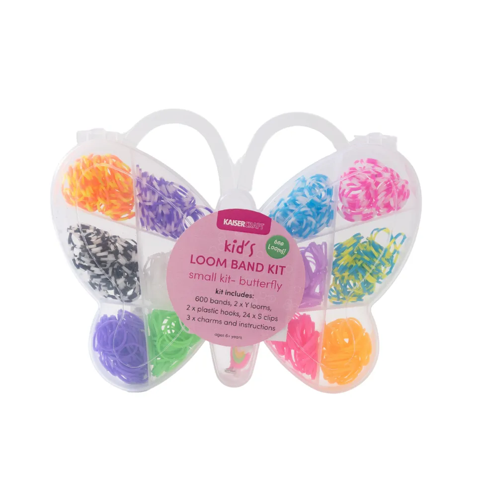KaiserCraft Creative Club loom band-kit Butterfly 600 stk