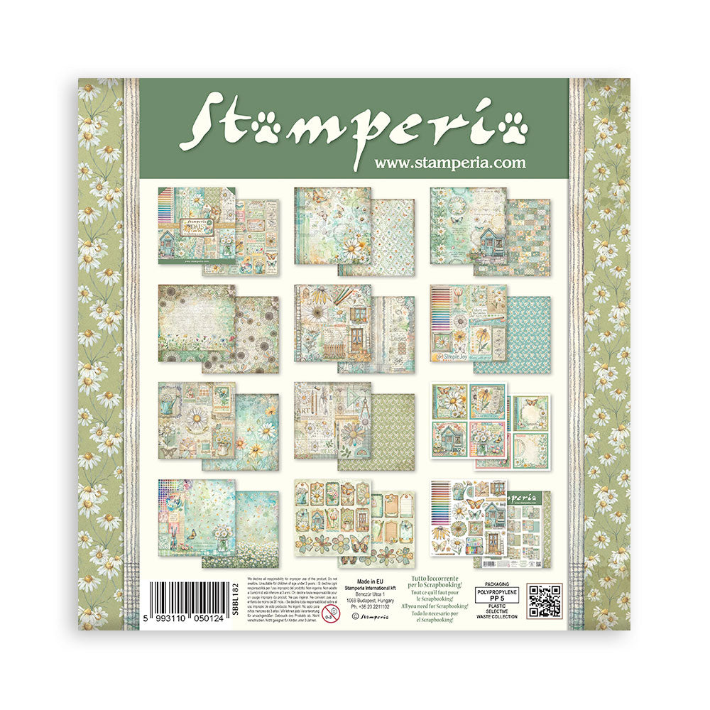Stamperia Daisy Art papirpakke 30x30 cm margeritt