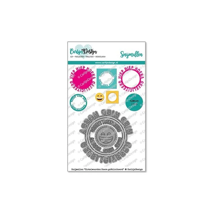 CarlijnDesign CDSN-0043 Hoera Gefeliciteerd sirkel dies