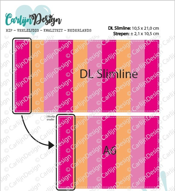 CarlijnDesign Slimline A6 CDSN-0121 dies striper bakgrunn