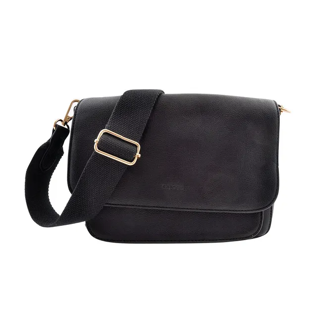 KaiserCraft Textured Strap Satchel håndveske svart PU-skinn