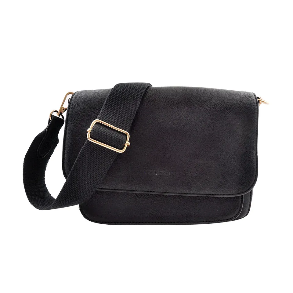 KaiserCraft Textured Strap Satchel håndveske svart PU-skinn