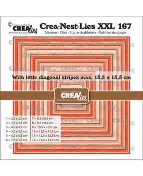 Crealies Crea-Nest-Lies XXL 167 dies firkanter stripe