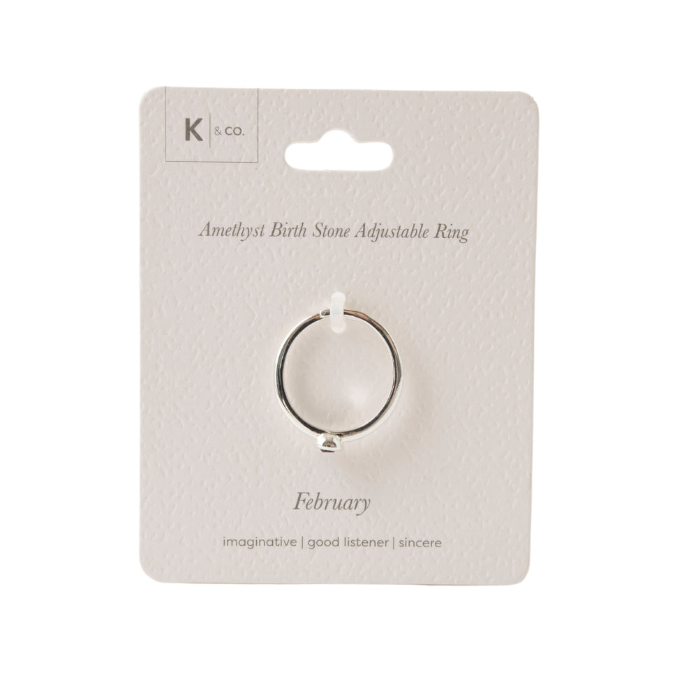 KaiserCraft Birthstone justerbar ring februar ametyst