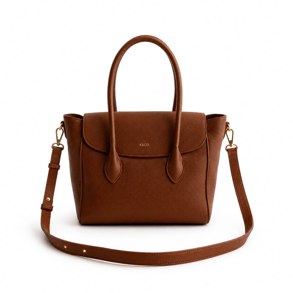 KaiserCraft K&Co Flapover Satchel skinnveske tan