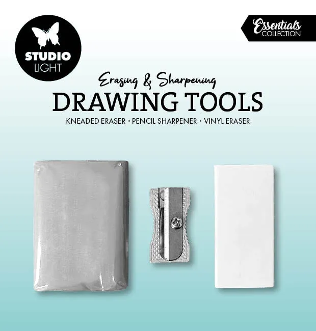 Studio Light Essentials viskelær og spisser tegnesett 3 deler