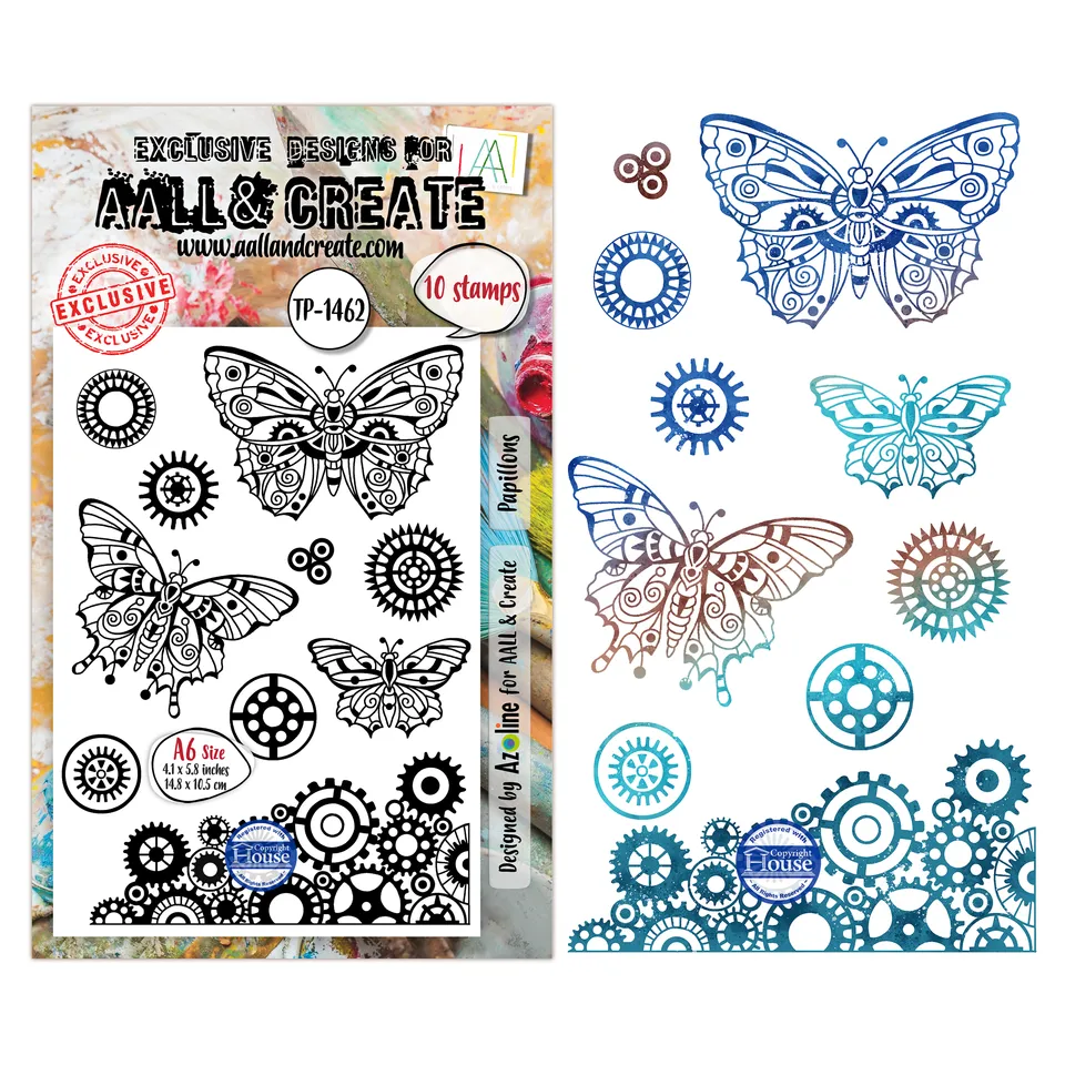 AALL & Create TP-1462 Papillons stempelsett A6 10 motiv