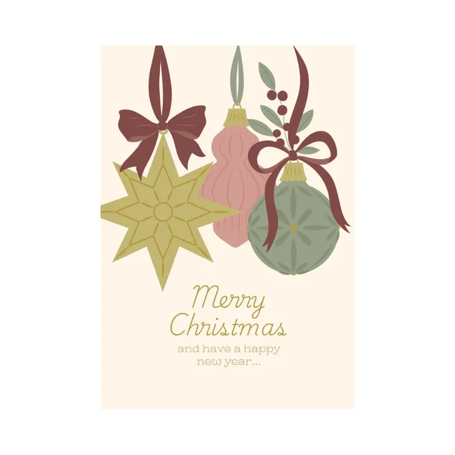 KaiserCraft Christmas julekort kuler 5x7 med konvolutt