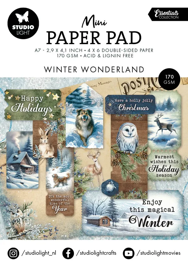 Studio Light Essentials Winter Wonderland papirblokk mini 24 ark