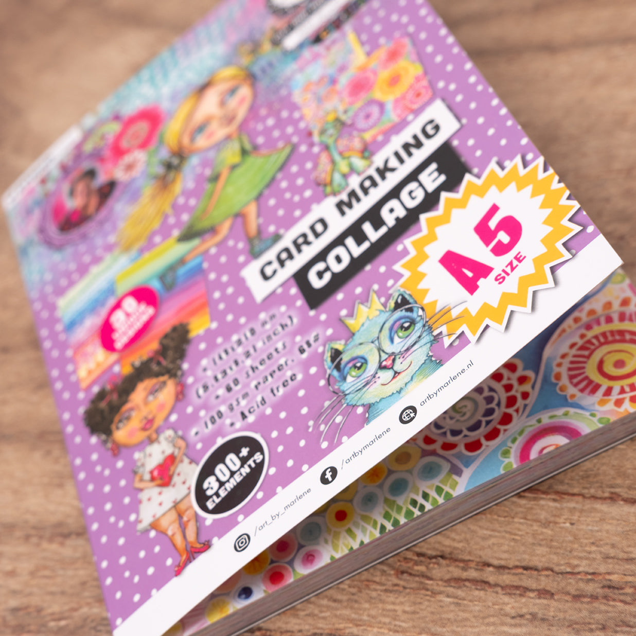 Aall and Create Art By Marlene Color-happy collagepapir A5 60 ark fargerik