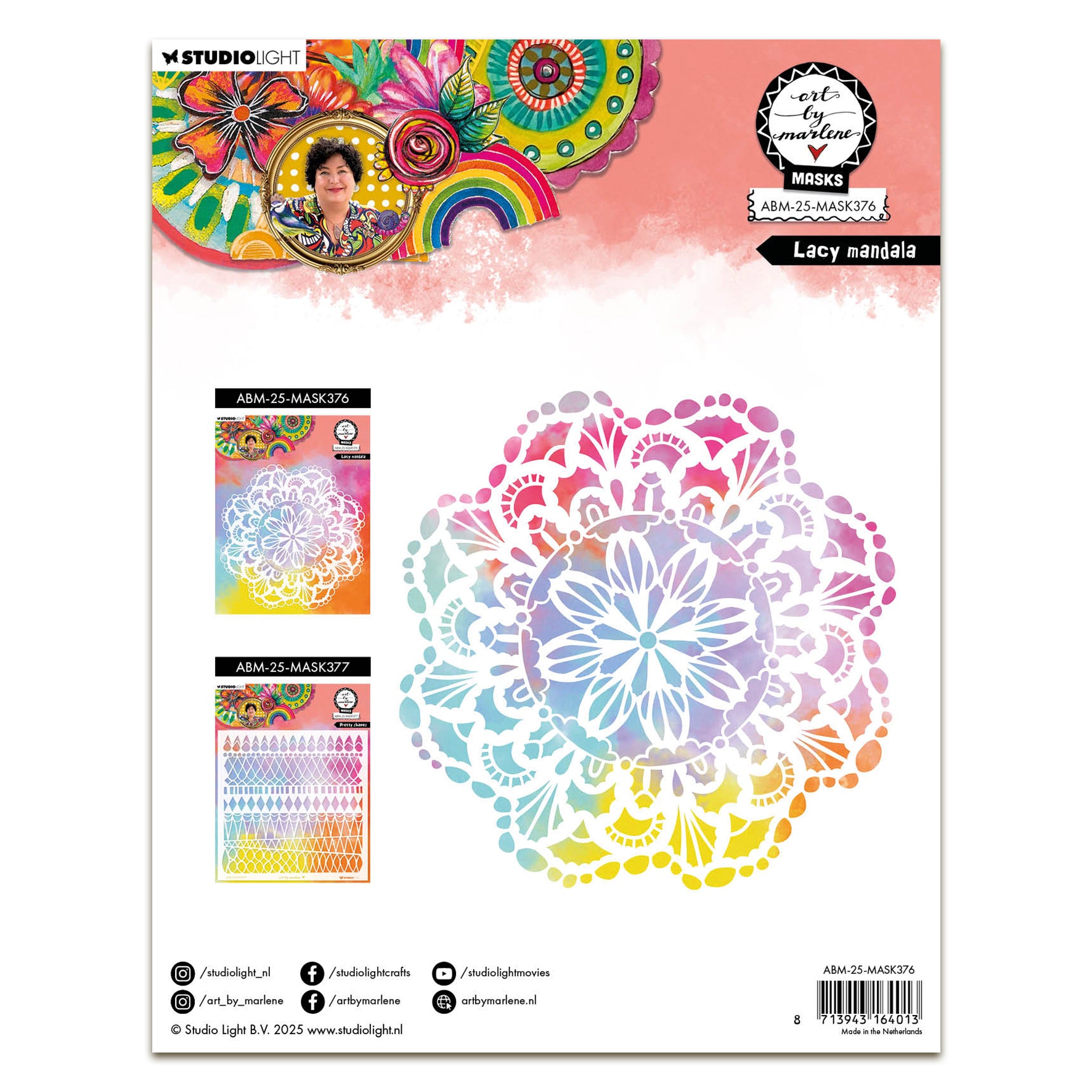 Art by Marlene Lacy Mandala maske sjablong 20x20 cm – mandala