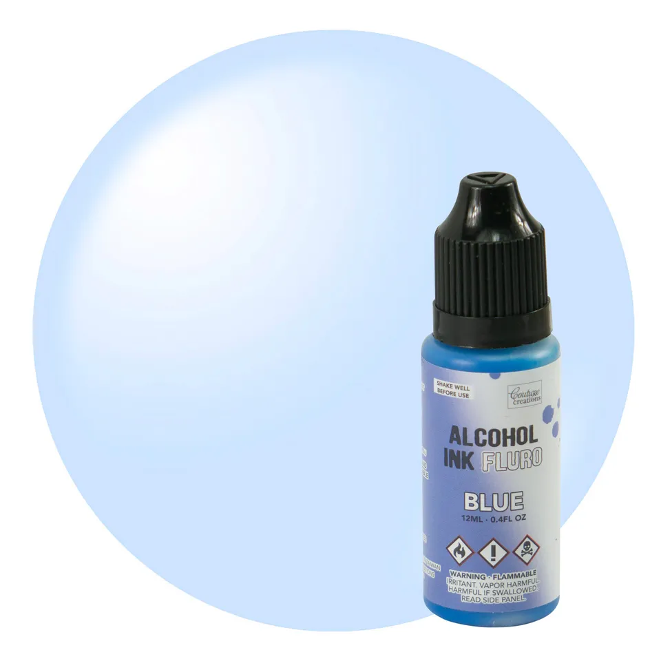 Couture Creations Alcohol Ink Fluro Blue alkoholblekk 12 ml neon