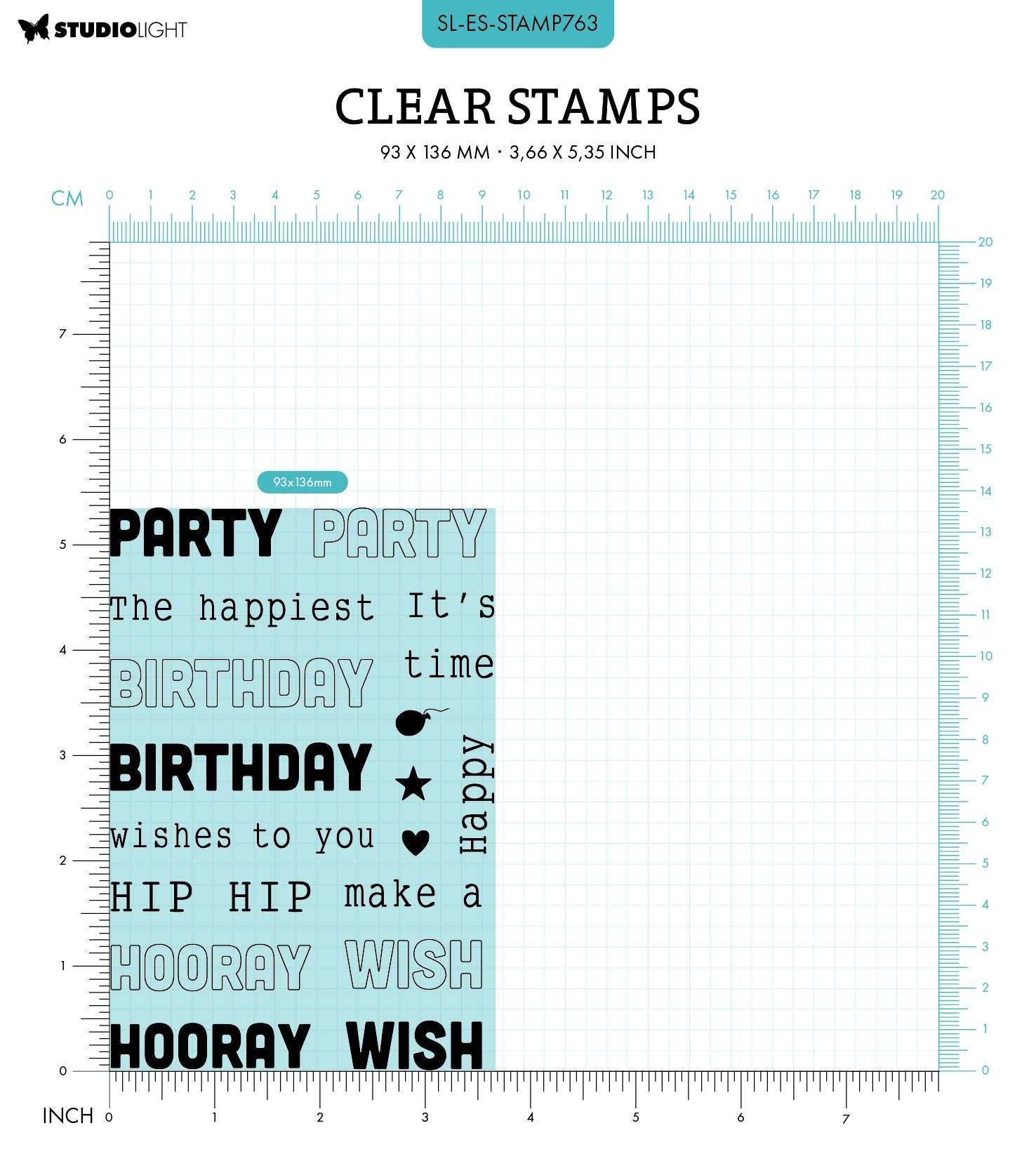 Studio Light Essentials stempel Birthday texts bursdag