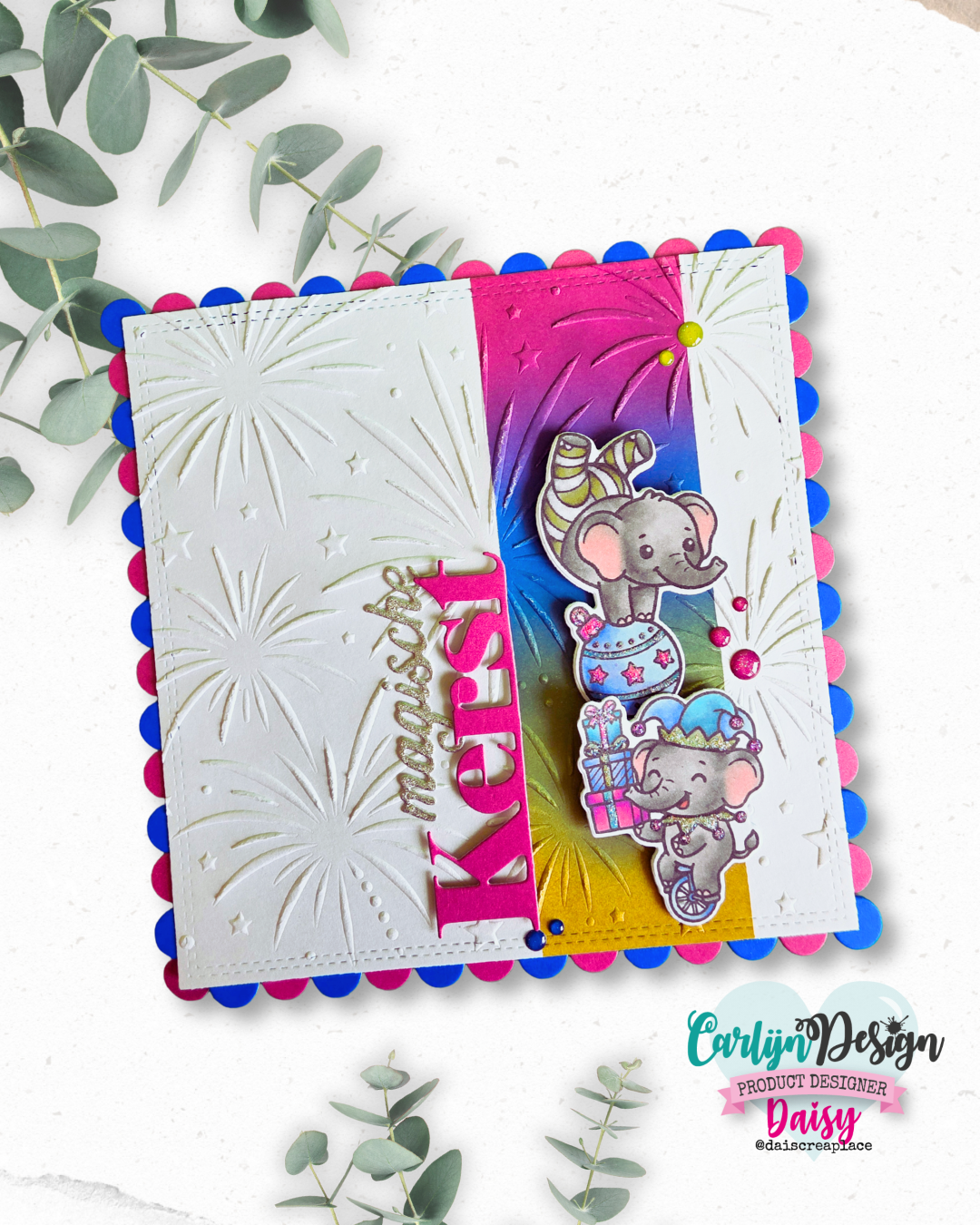 CarlijnDesign Circus Olifanten CDBD-0001 stempel- og diesett elefanter