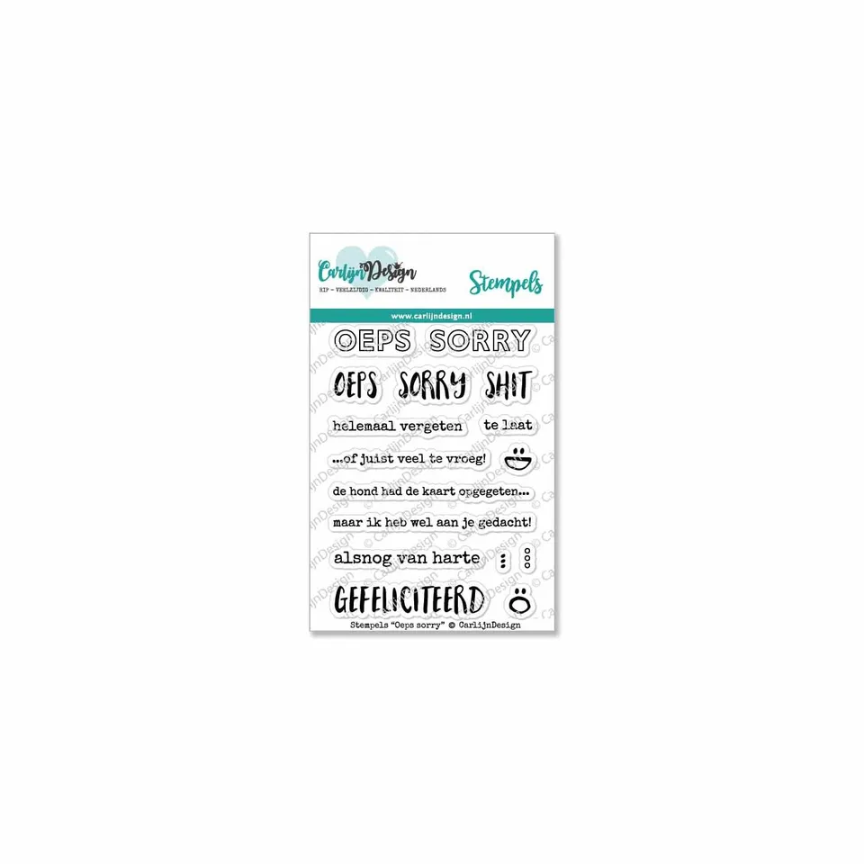 CarlijnDesign CDST-0032 oeps sorry stempel A7 fotopolymer