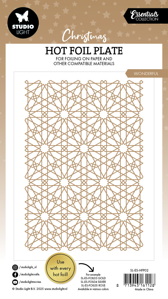 Studio Light Essentials Hot Foil Plate folieplate Snow pattern snø