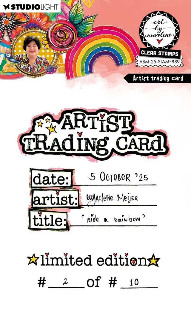 Art by Marlene Artist trading card klarstempel ATC