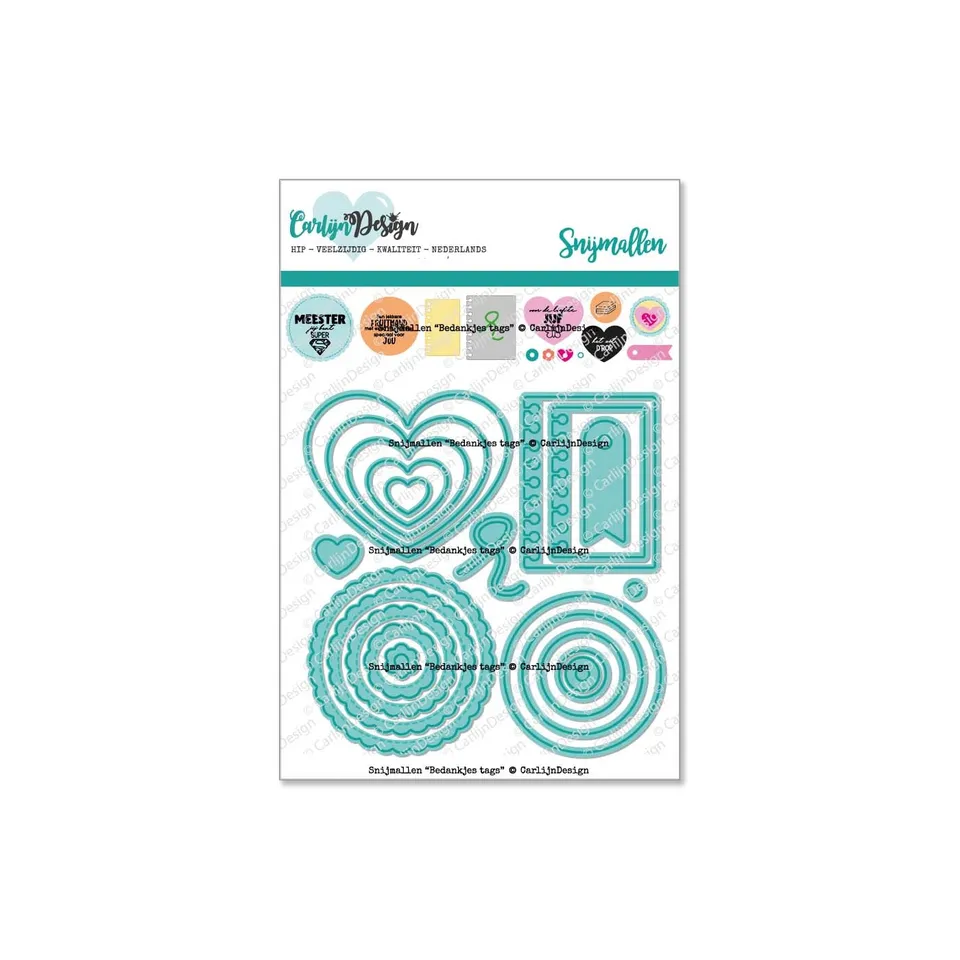CarlijnDesign CDSN-0163 dies Bedankjes tags hjerte