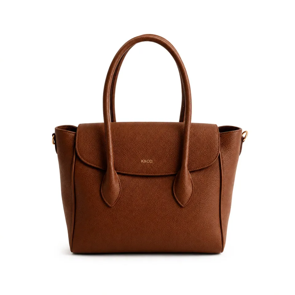 KaiserCraft K&Co Flapover Satchel skinnveske tan