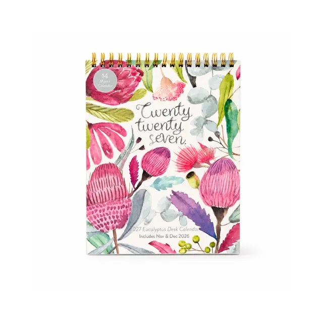KaiserCraft 2027 Desk Calendar bordkalender eucalyptus 14 mnd