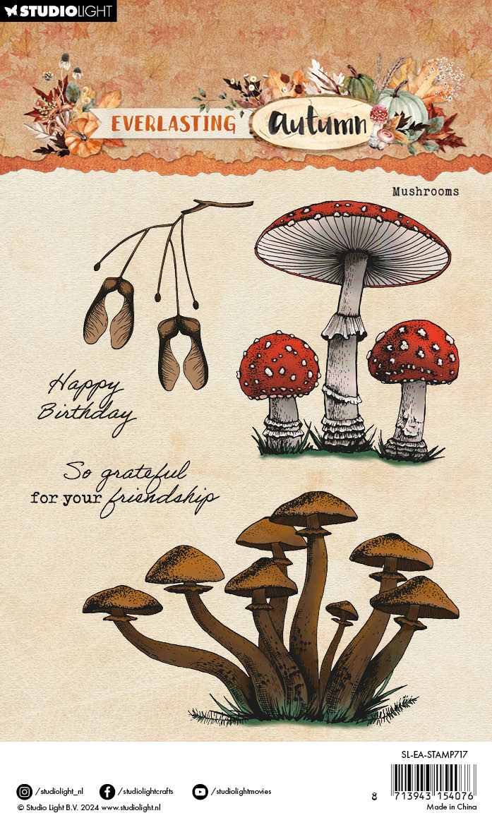 Studio Light Everlasting Autumn Mushrooms clear stamp sopp
