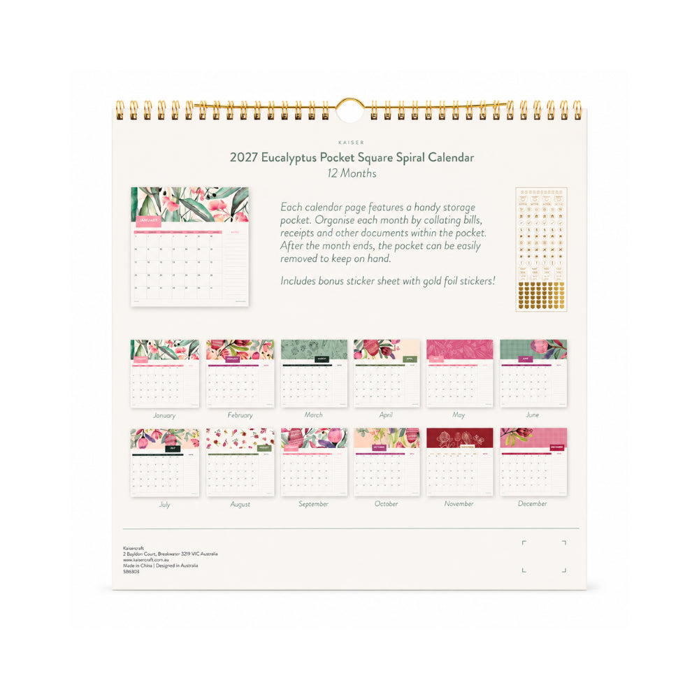 KaiserCraft 2027 Pocket lommekalender eucalyptus