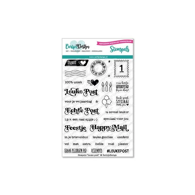 CarlijnDesign Leuke post CDST-0074 stempelsett posttema