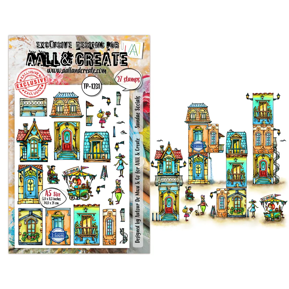 Aall and Create TP-1231 Sundae Socials stempel A5 is