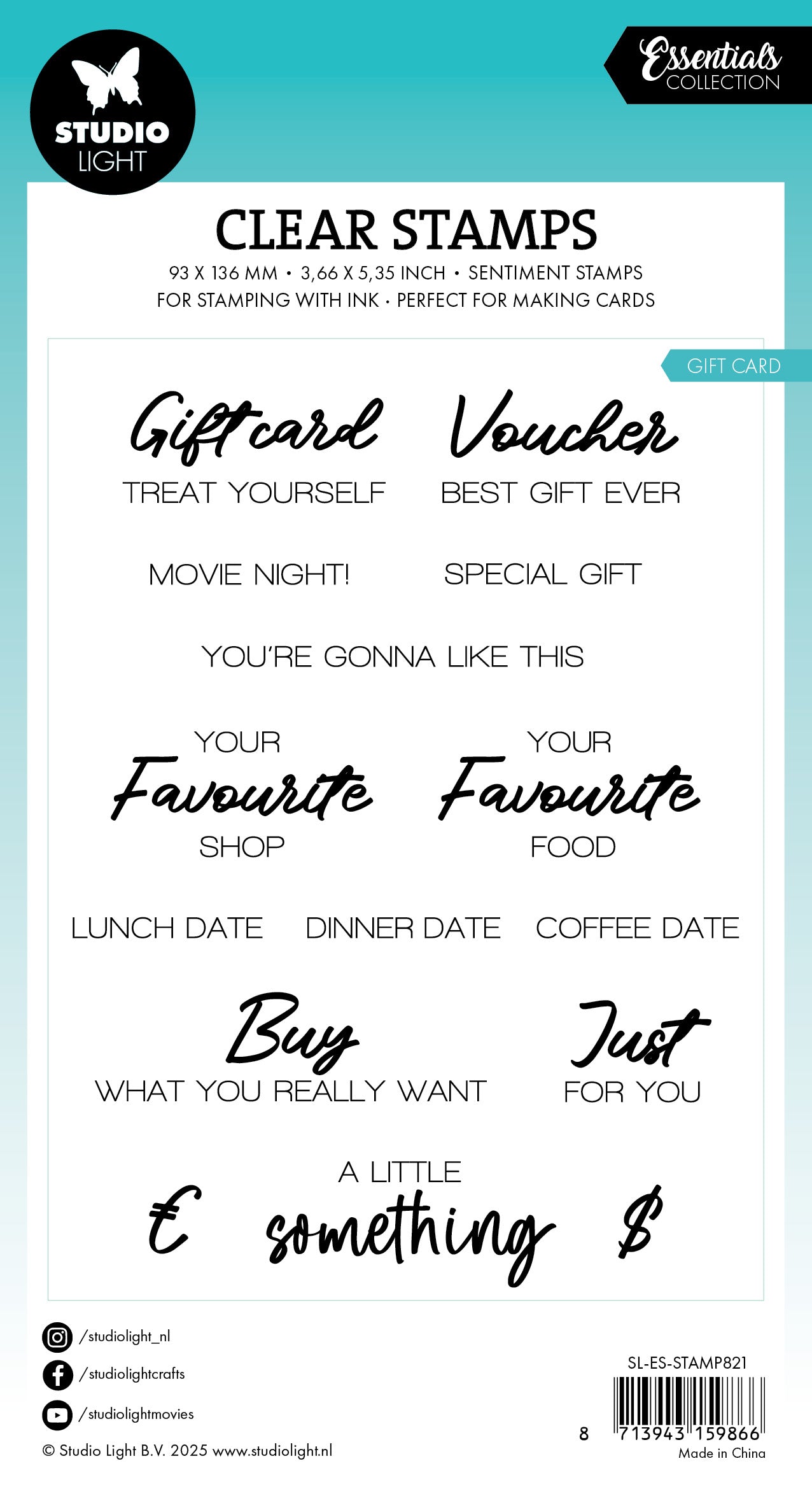 Studio Light Essentials Gift card stempel gavekort