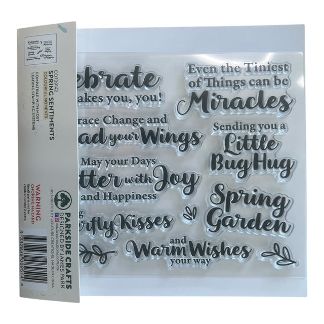 Couture Creations Colourful Moments Spring Sentiments clearstempel flora