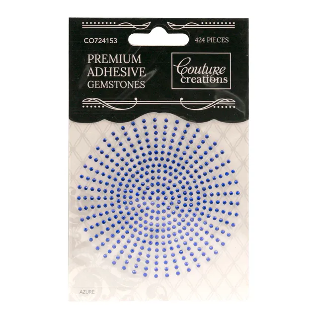 Couture Creations Azure Blue edelstener selvkleb 2mm 424 stk