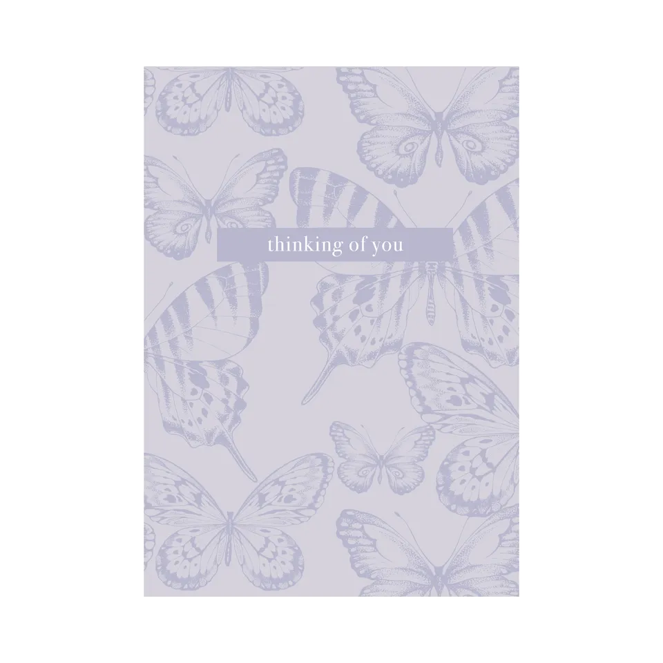KaiserCraft Thinking Of You kort lilla sommerfugler