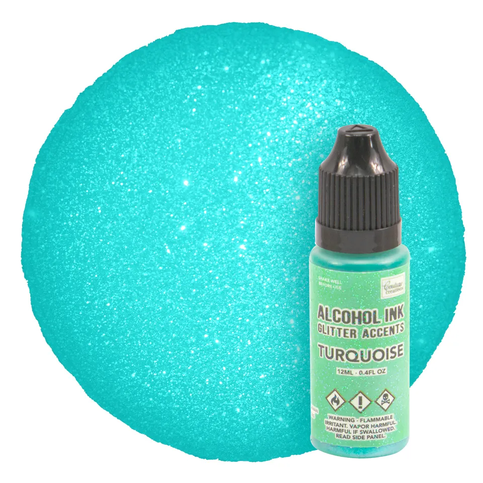 Couture Creations Alcohol Ink Glitter Accents alkoholblekk turkis 12 ml