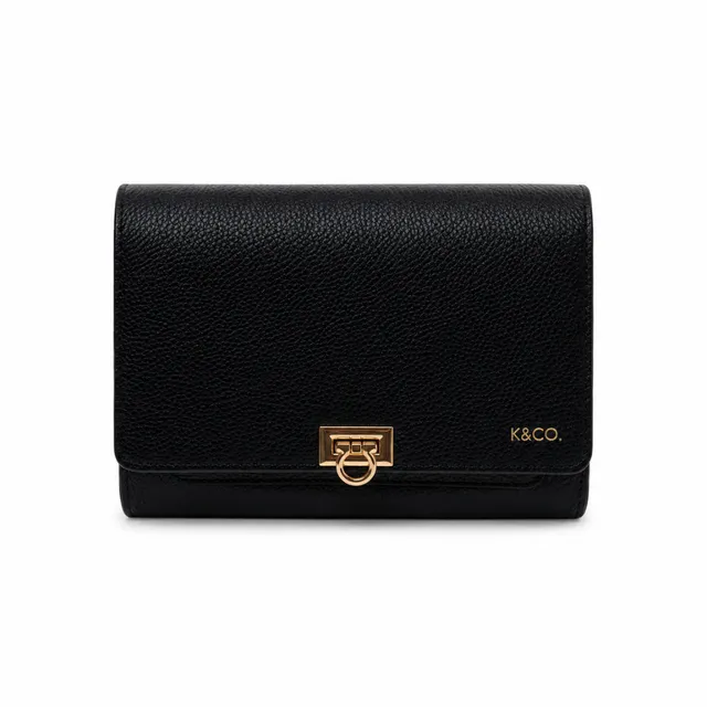 KaiserCraft K&Co Clasp Wallet clutch lommebok svart skinn