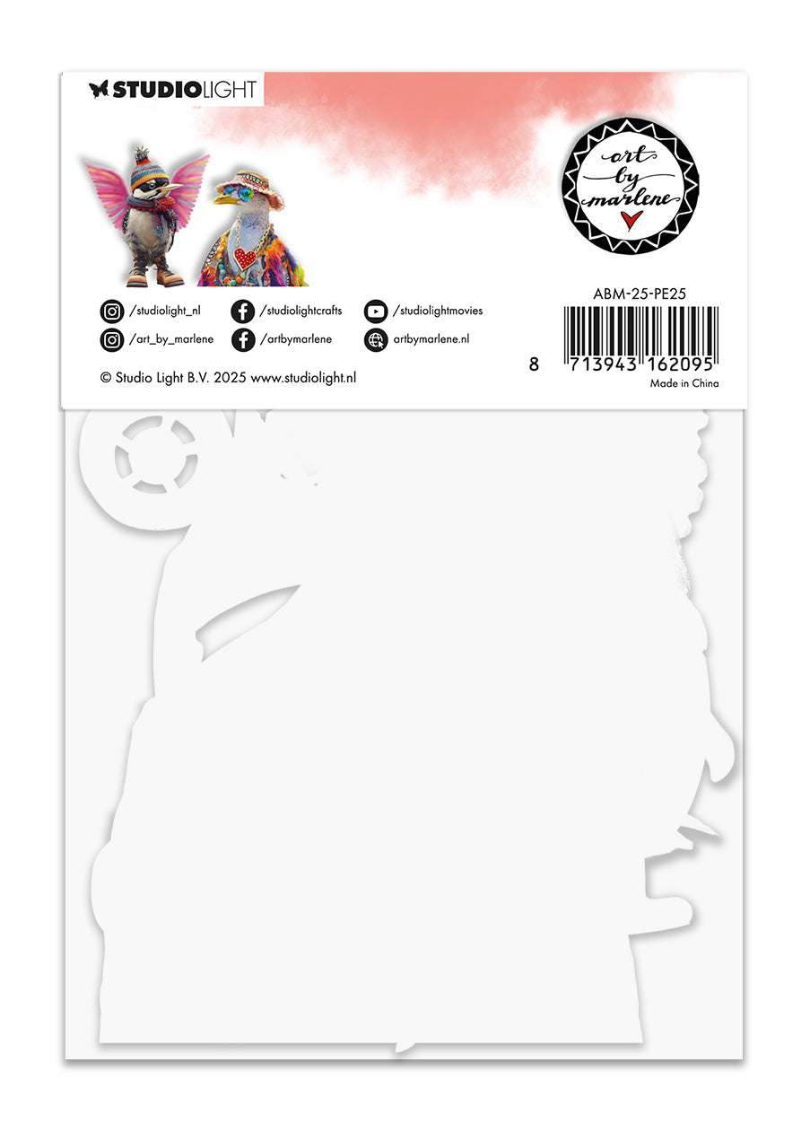 Art by Marlene 2025 Grazy Birds papirelementer 32 deler fargerike
