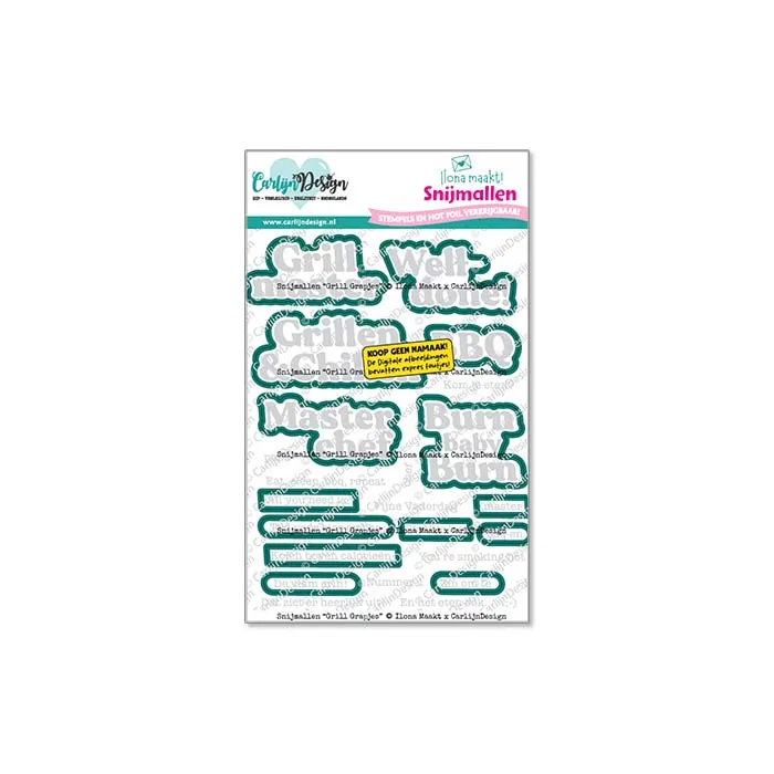 CarlijnDesign Grill Grapjes CDSN-0387 dies til stempel