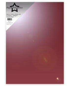Paper Favourites Mirror Card A4 opera red speilkartong
