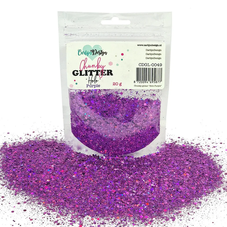 CarlijnDesign Chunky Glitter CDGL-0049 glitter holo lilla 20 g