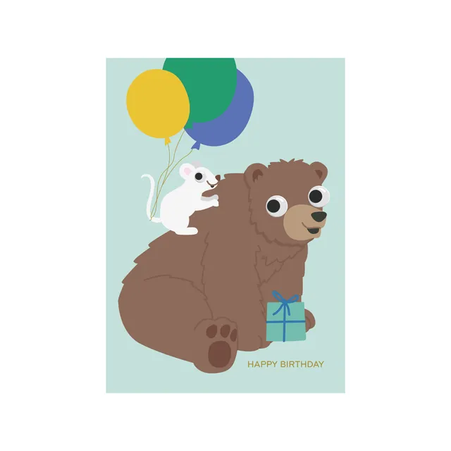 KaiserCraft Googly Friends Bear gratulasjonskort barn