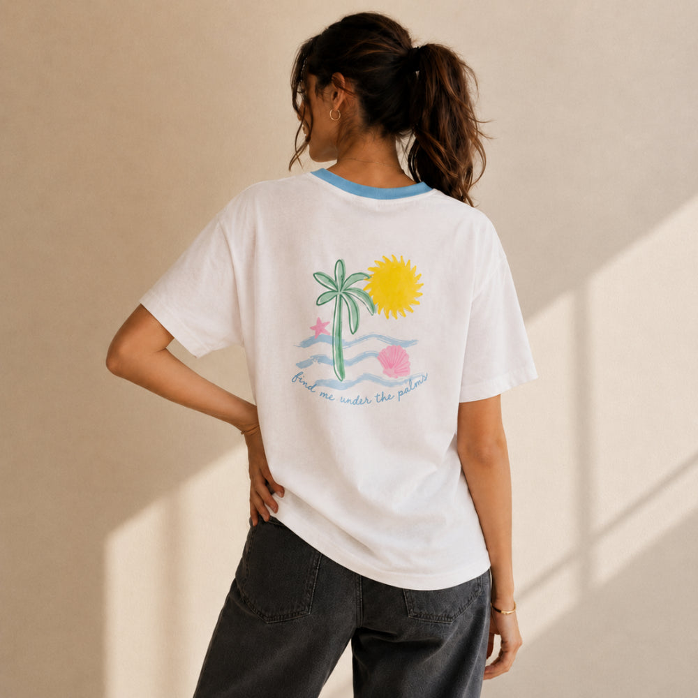 KaiserCraft Sunset Spritz t-skjorte bomull palms