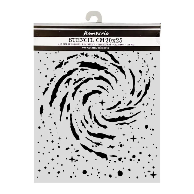 Stamperia Cosmos Swirling Nebula sjablong 20x25