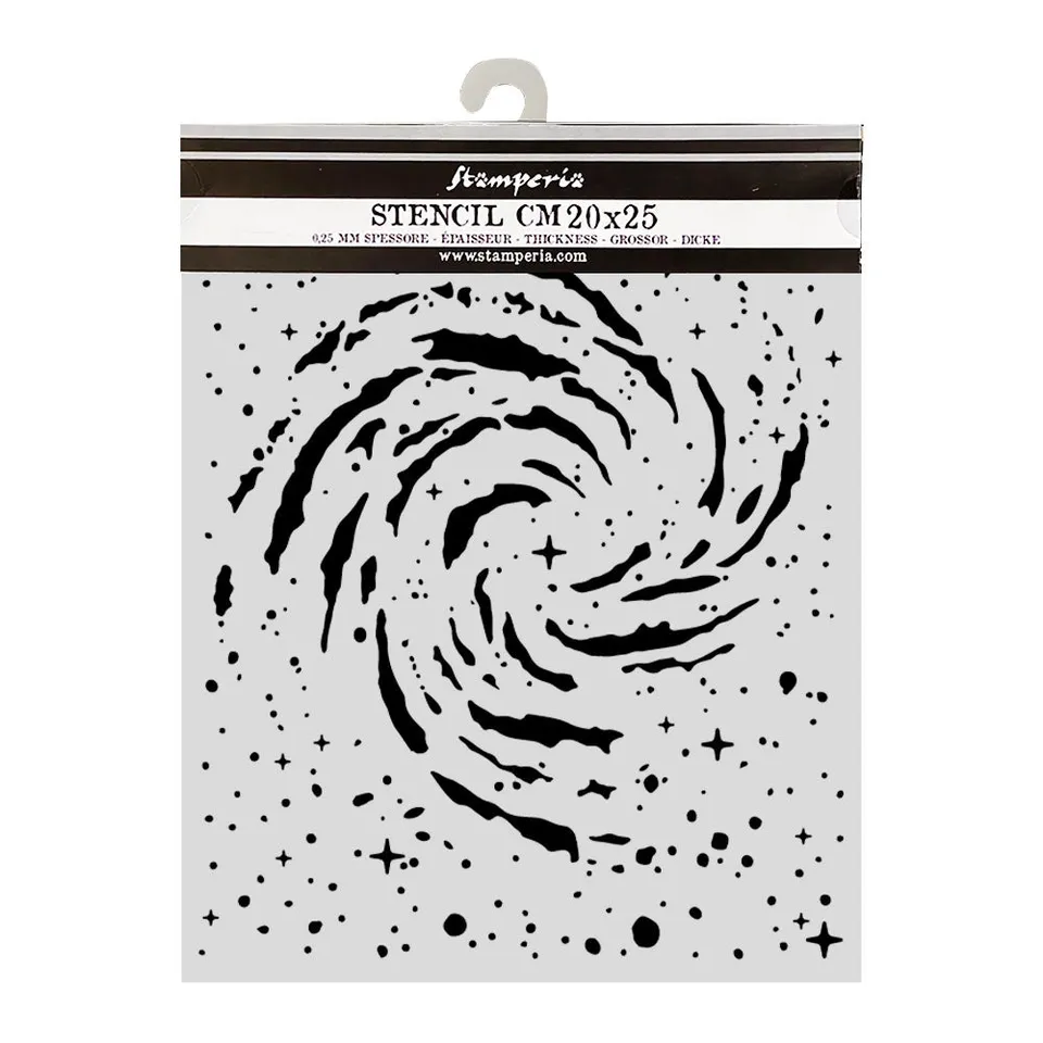 Stamperia Cosmos Swirling Nebula sjablong 20x25