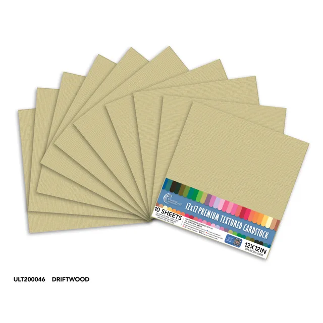 Couture Creations Driftwood kartong 12x12 10 ark brun