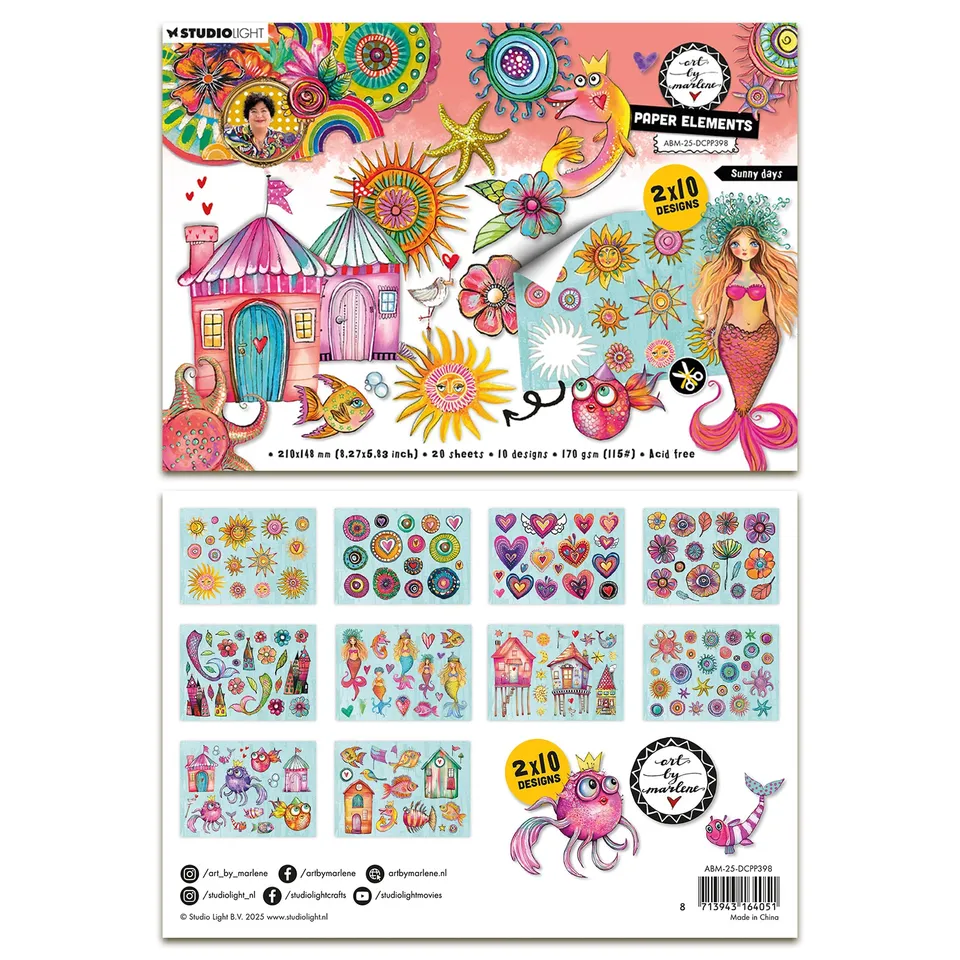 Art by Marlene Sunny Days papirblokk A5 20 ark utstanset