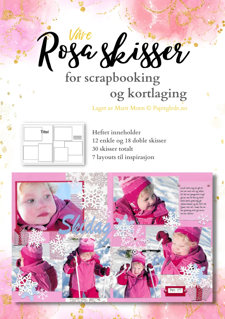 Papirglede Rosa skisser skissehefte pdf 30 skisser