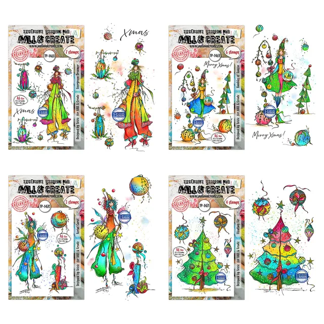AALL & Create Soizic Dreaming Carols stempel-bundle A6 4 sett
